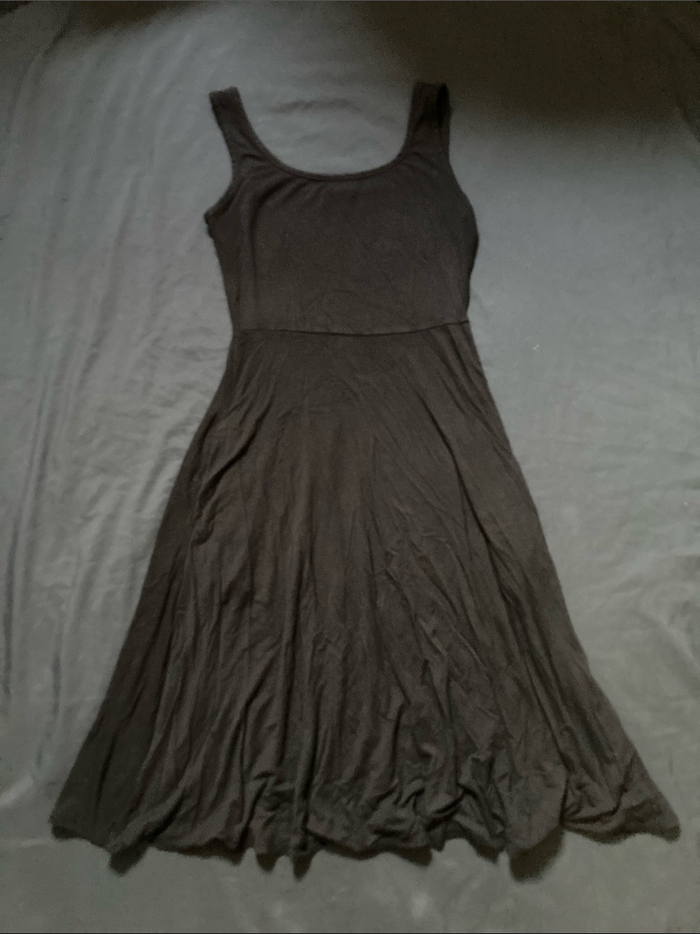Olivia Rae Skater Dress Black Scoop Neck Stretchy Pockets Sleeveless Size Small